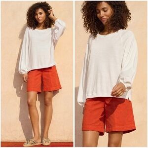 WRAP London Hemp Organic Cotton Blend Minimalist Basic Casual Boxy Raglan Top 8